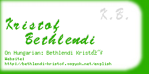 kristof bethlendi business card